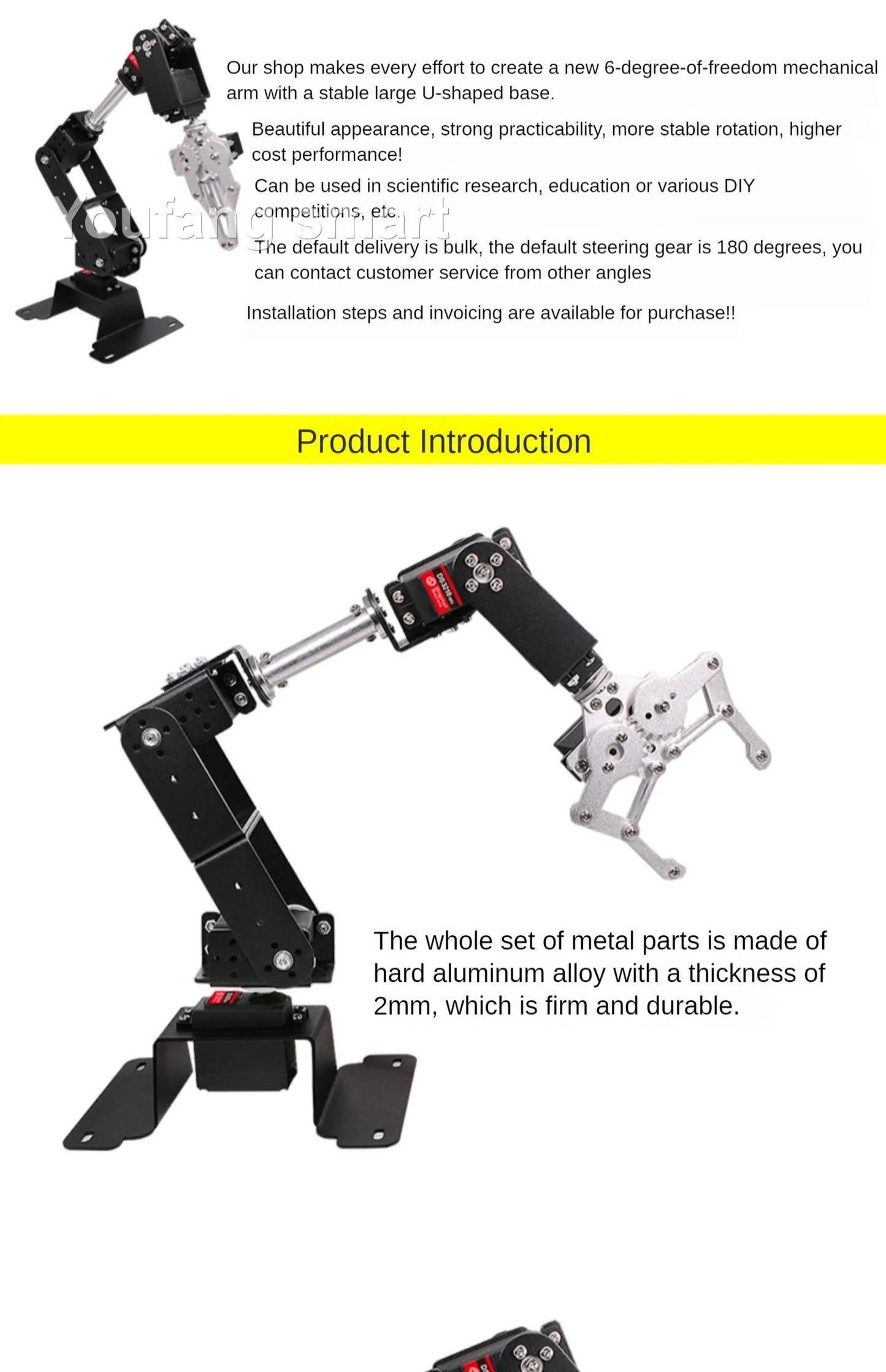6 DOF DIY Hand Robot Education Programmable Kit